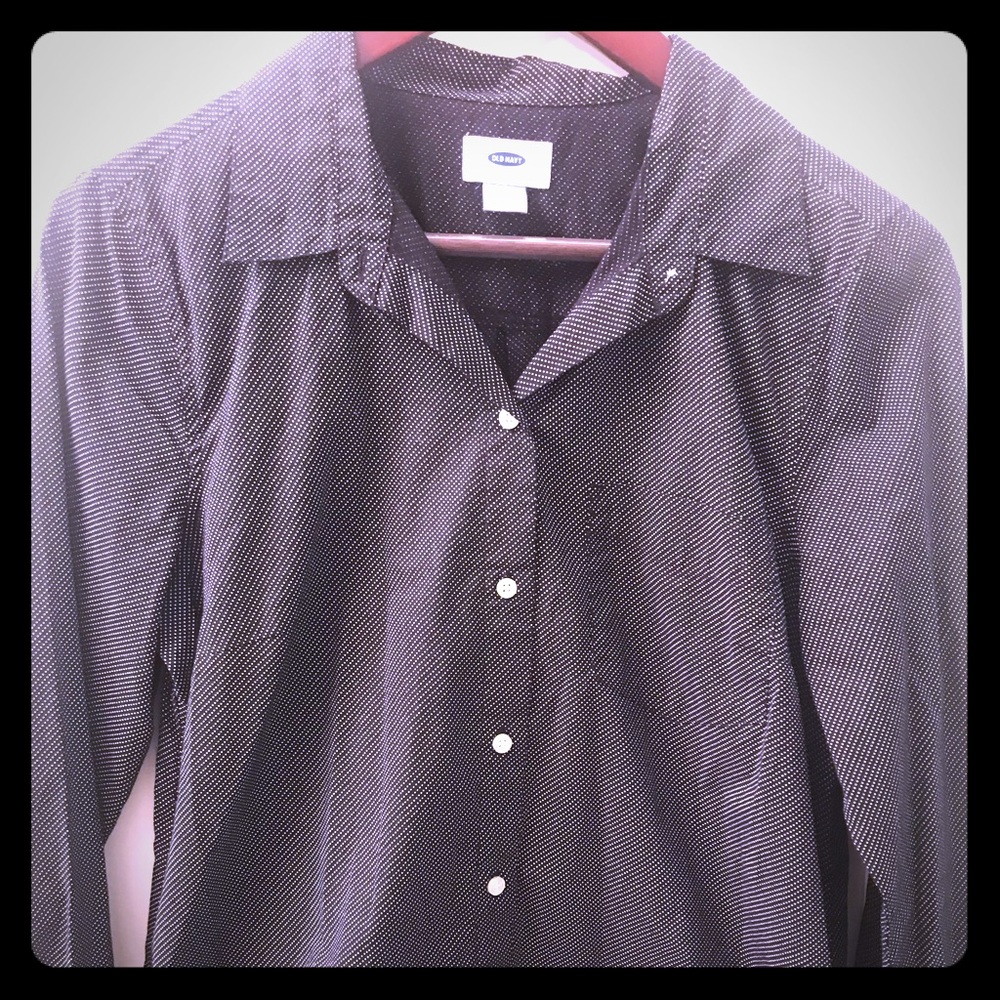 Black and white polka dot Dress Shirt